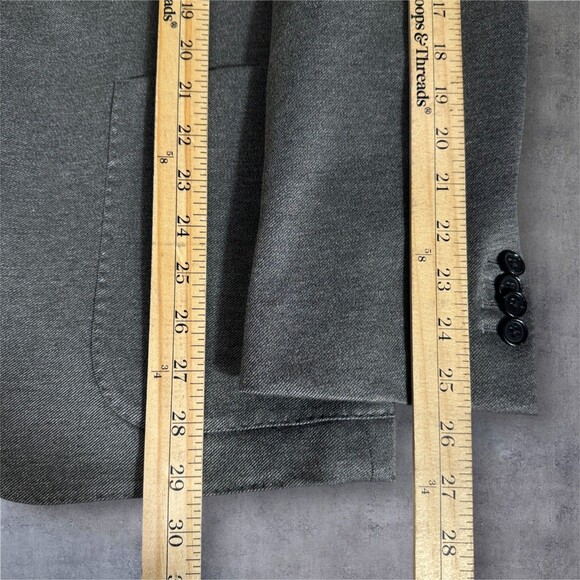 BANANA REPUBLIC Slim fit Mens Blazer 42R Gray Sport Coat 2-Button Jacket Stretch - Picture 9 of 13